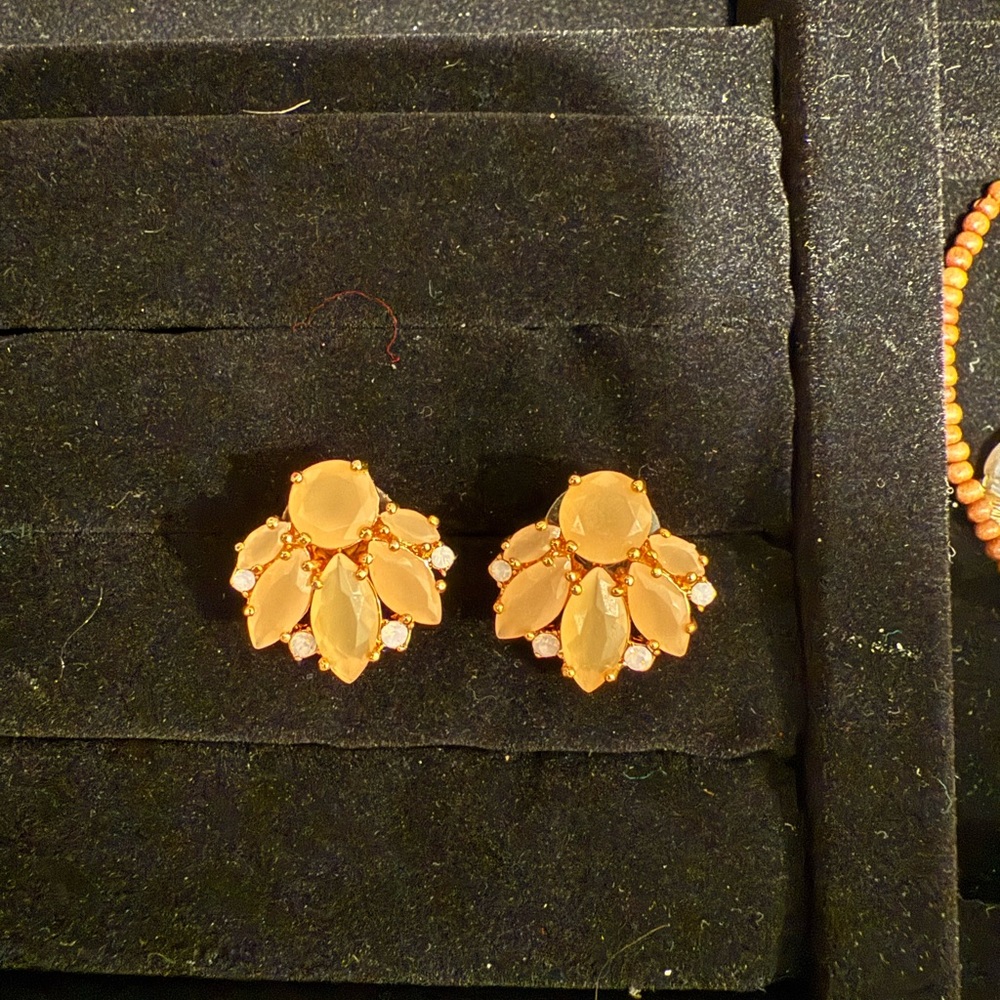 Kate Spade New York Symphony Sparkle Stud Earrings in rose quartz.